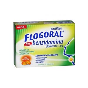 Flogoral Caixa Com 12 Pastilhas Sabor Laranja