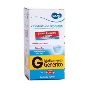 Cloridrato De Ambroxol - Ems 3Mg Xarope Sem Açúcar Frasco Com 120Ml Infantil