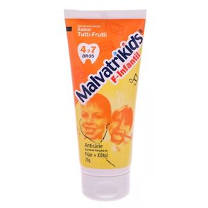 Gel Dental Infantil Malvatrikids Com Flúor Creme Dental Infantil Malvatrikids F Com Flúor + Xilitol 70G