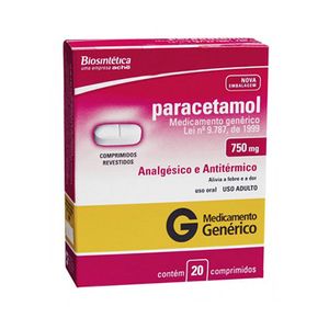 Paracetamol - Biosintética 750Mg Caixa Com 20 Comprimidos