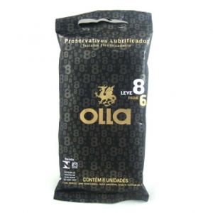 Preservativo Olla Lubrificado Embalagem Com 8 Unidades Leve 8 Pague 6