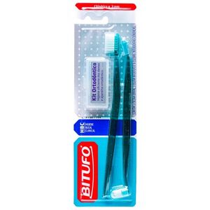 Kit Ortodôntico Bitufo Cilíndrico Cores Sortidas Com 1 Escova Dental 1 Escova Intertufo E 6 Escovas Interdentais Cilíndricas
