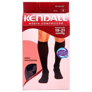 Meia 3/4 Kendall Masculina Média Compressão Cor Preta Tamanho M