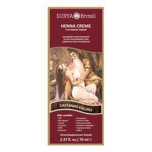 Tintura Henna Surya Creme Castanho Escuro 70Ml