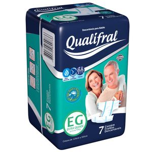 Fralda Geriátrica Qualifral Regular Eg Com 7 unidades