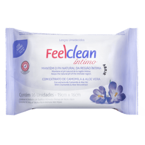 Lenços Umedecidos Intimo Feelclean 16 Unidades