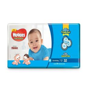 Fraldas Descartáveis Infantis Huggies Turma Da Mônica Tripla Proteção Jumbo Tamanho Médio Com 32 Unidades
