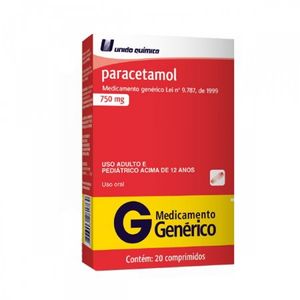 Paracetamol 750mg 20 Comprimidos