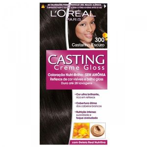 Coloração Permanente Casting Creme Gloss N° 300 Castanho Escuro