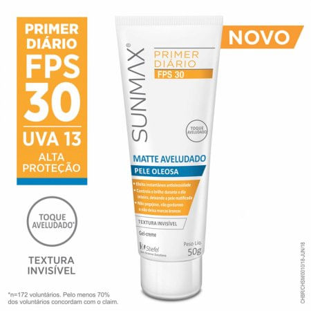 Protetor-Solar-Sunmax-Primer-Matte-Aveludado-FPS-30-Pele-Oleosa