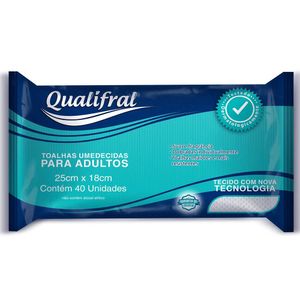 Toalha Umedecida Adulto Qualifral Com 40 Unidades