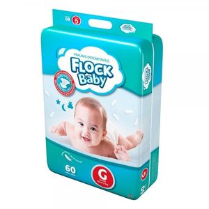 Fralda Descartável Flock Baby Hiper Tamanho Grande Com 60 Unidades