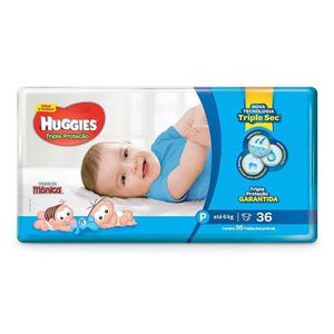 Fraldas Descartáveis Huggies Turma Da Mônica Tripla Proteção Jumbo Tamanho Pequeno Com 36 Unidades