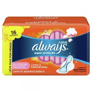 Absorvente Always Super Proteção Cobertura Suave com Abas
