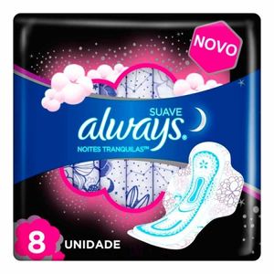 Absorvente Always Noites Tranquilas Cobertura Suave Com Abas