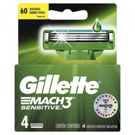 Laminas-Para-Aparelho-de-Barbear-Gillette-Mach3-Sensitive