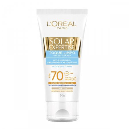Protetor-Solar-L’oreal-Expertise-Toque-limpo-com-Cor-FPS70