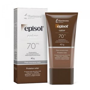Protetor Solar Facial Episol Color Morena Mais FPS70