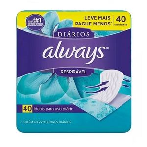 Protetor Diário Always Respirável 40 Unidades