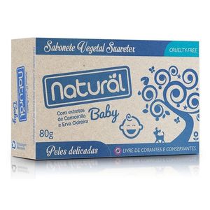 Sabonete Natural Baby com Extrato de Camomila e Erva Cidreira 80g