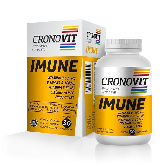 Suplemento Alimentar de Vitaminas e Minerais Cronovit Imune 30 Comprimidos