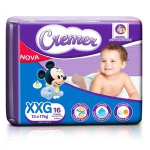 Fralda Descartável Infantil Cremer Baby Xxg 16 Unidades