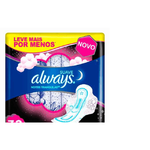 Absorvente Always Noites Tranquilas Cobertura Suave Com Abas 28Cm 32 Unidades