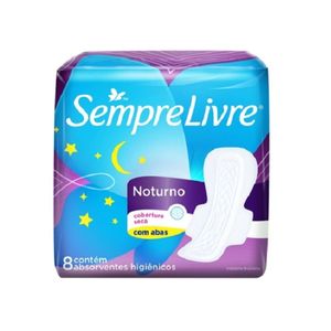 Absorvente Sempre Livre Noturno Seca 8 Unidades
