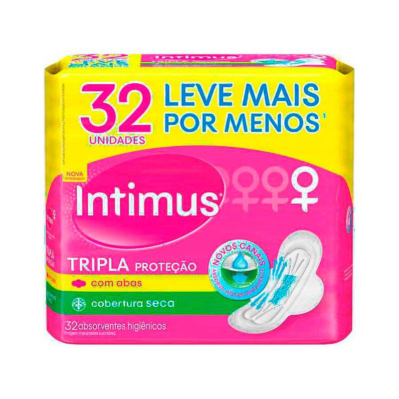 Absorvente-Intimus-Gel-Tripla-Protecao-Cobertura-Seca-Com-abas-32-unidades