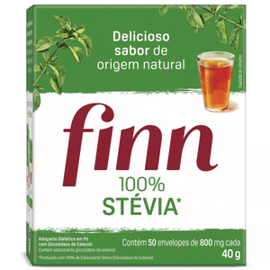 Adoçante Finn Stevia Em Pó 50 Envelopes