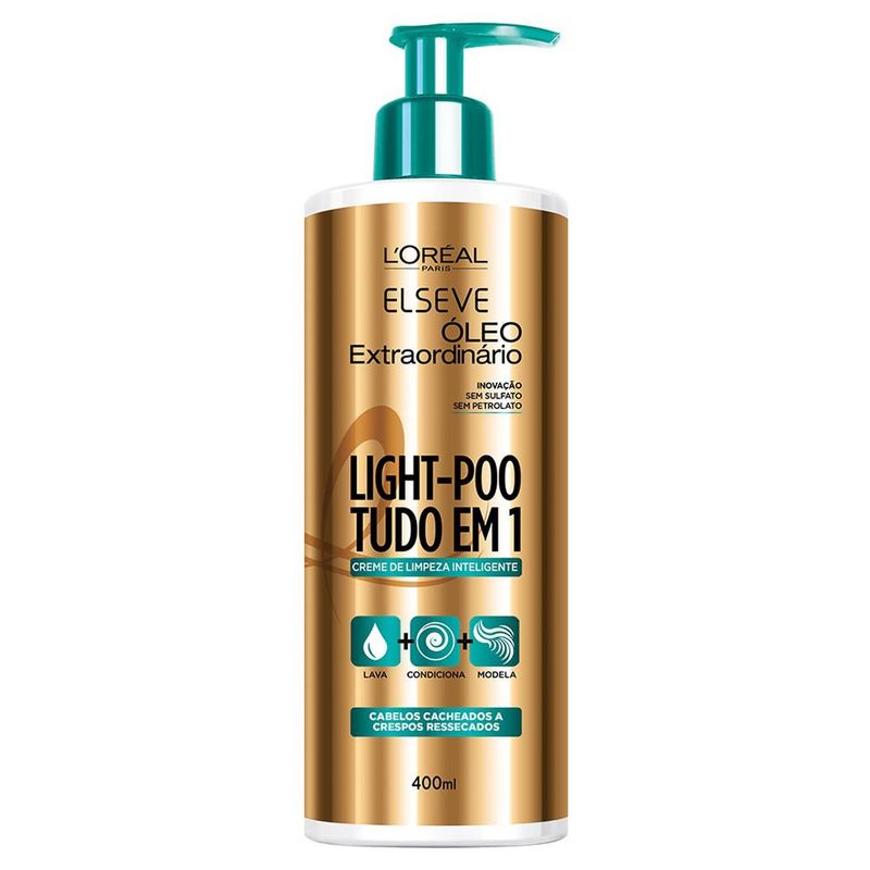 Creme-de-Limpeza-Inteligente-Elseve-Light-Poo-Tudo-em-1-Oleo-Extraordinario-400ml