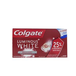 Creme Dental Colgate Luminous White Kit Com 2 Unidades 50% De Desconto