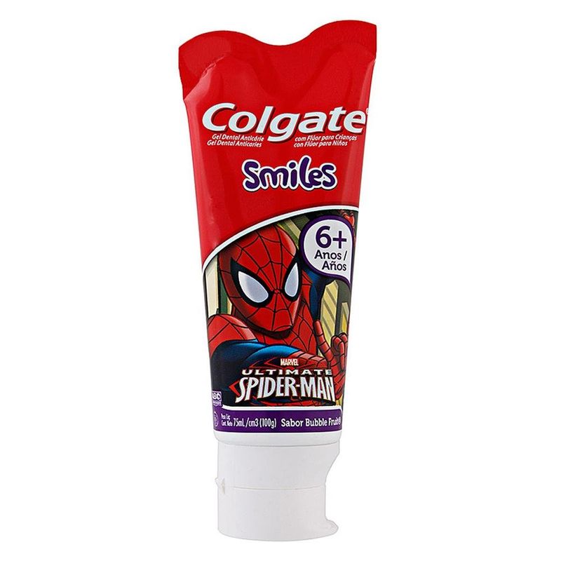 Creme-Dental-Infantil-Colgate-Smiles-Spider-Man-6-Anos-Gel-100g
