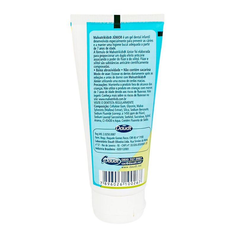 Creme-Dental-Malvatrikids-Junior-Com-Fluor-Xilitol-com-70g