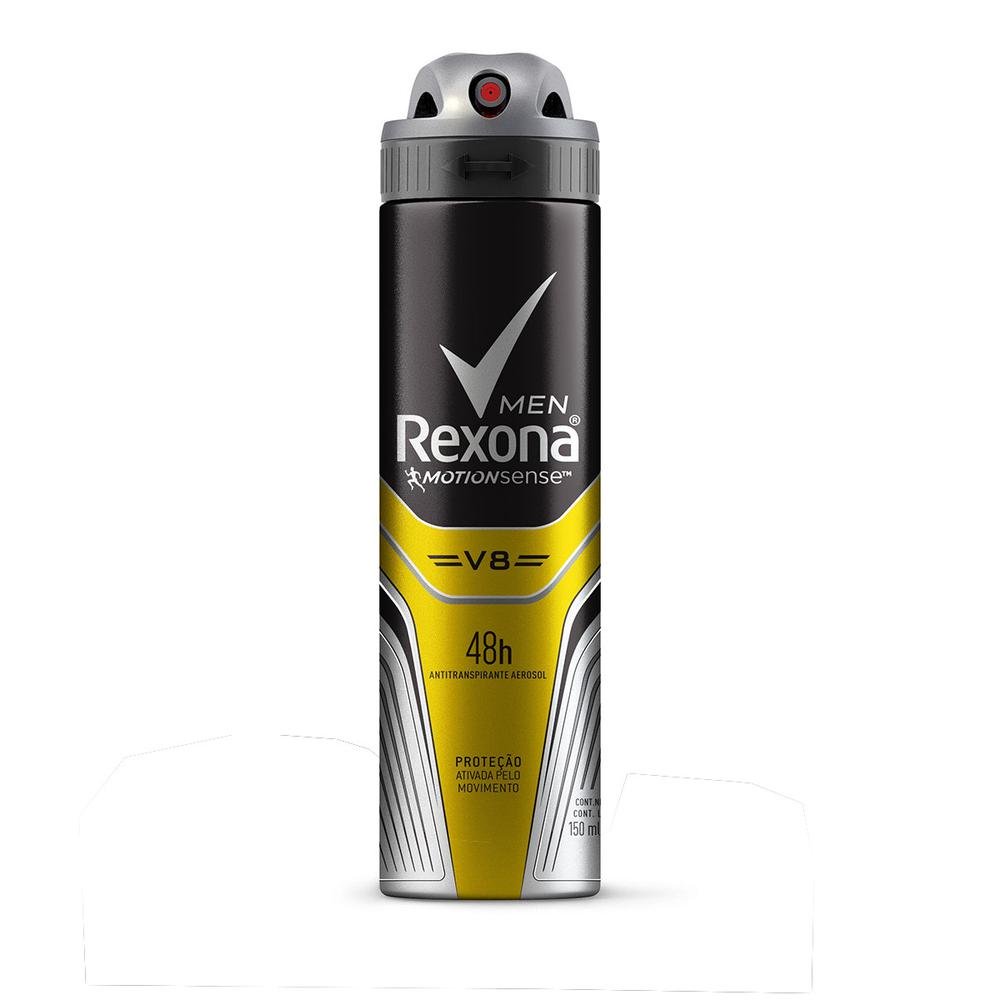 Desodorante Antitranspirante Aerosol Masculino Rexona V8 72 horas 150ml