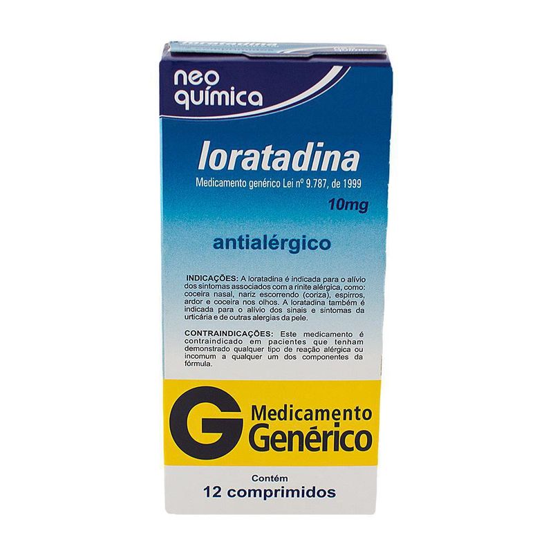 Loratadina-Neo-Quimica-10mg-caixa-com-12-comprimidos