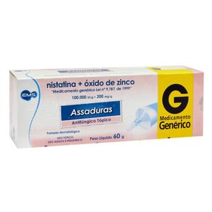 Nistatina + Óxido De Zinco - Ems 100Mui + 200Mg Pomada Bisnaga Com 60G
