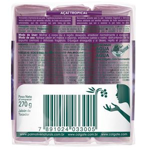 Sabonete Palmolive Natureza Secreta Açaí Tropical Kit 3Uni Em Barra Com 90G