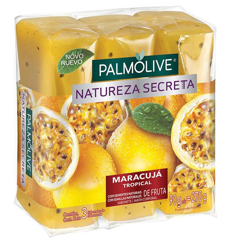 Kit-Sabonete-Barra-Glicerinado-Palmolive-Natureza-Secreta-Maracuja-Tropical-3-unidades-de-90g