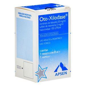 Oto-Xilodase 50Mg/Ml + 5Mg/Ml + 100Utr/Ml Solução Otológica Frasco Com 8Ml + Ampolas