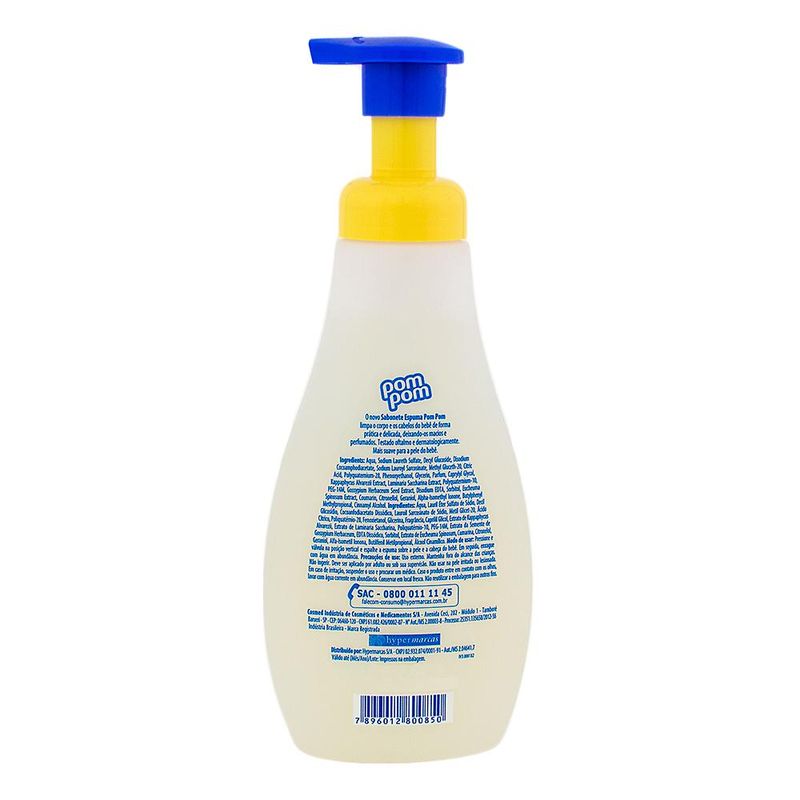 Sabonete-Liquido-Infantil-Pom-Pom-Espuma-Glicerinado-com-200ml
