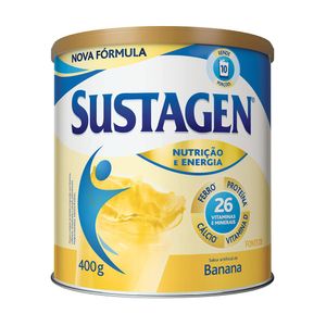 Sustagen Pó Banana Rico Em Cálcio Proteína 25 Vitaminas E Minerais Lata 400G