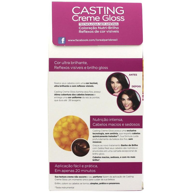 Tintura-Creme-Casting-Creme-Gloss-L-oreal-Castanho-Claro-500-oreal-Castanho-Claro-500-kit