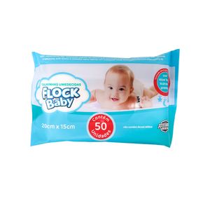 Toalha Umedecida com 50 Unidades Flock Baby