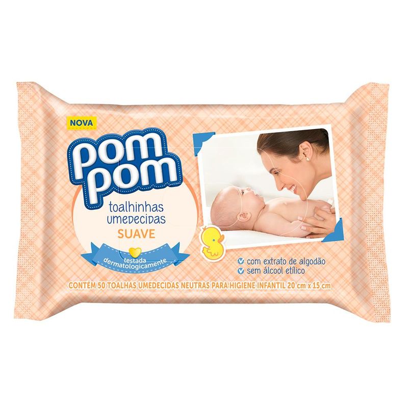 Toalha-Umedecida-Suave-Pom-Pom-Com-50-Unidades