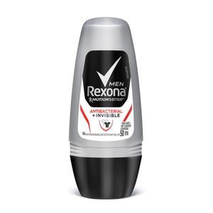 Desodorante Masculino Antibacterial + Invisible Rexona Roll-On 50Ml