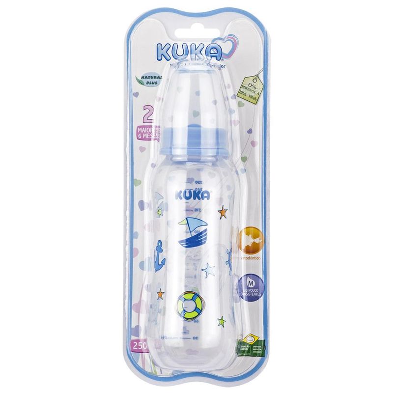 Mamadeira-Kuka-Natural-Color-Azul-250ml