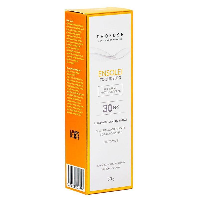 Protetor-Solar-Ensolei-Profuse-Toque-Seco-Oil-Control-Fps-30-Com-60-Gramas