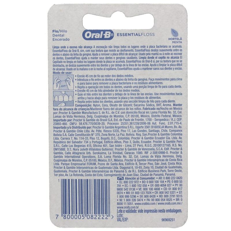 Fio-Dental-Oral-B-Essential-Floss-Menta-50m