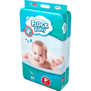 Fralda Descartável Flock Baby Hiper Tamanho Pequeno Com 81 Unidades